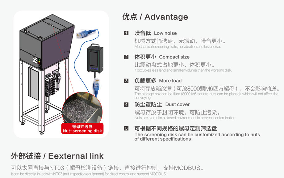 螺母输送机优点