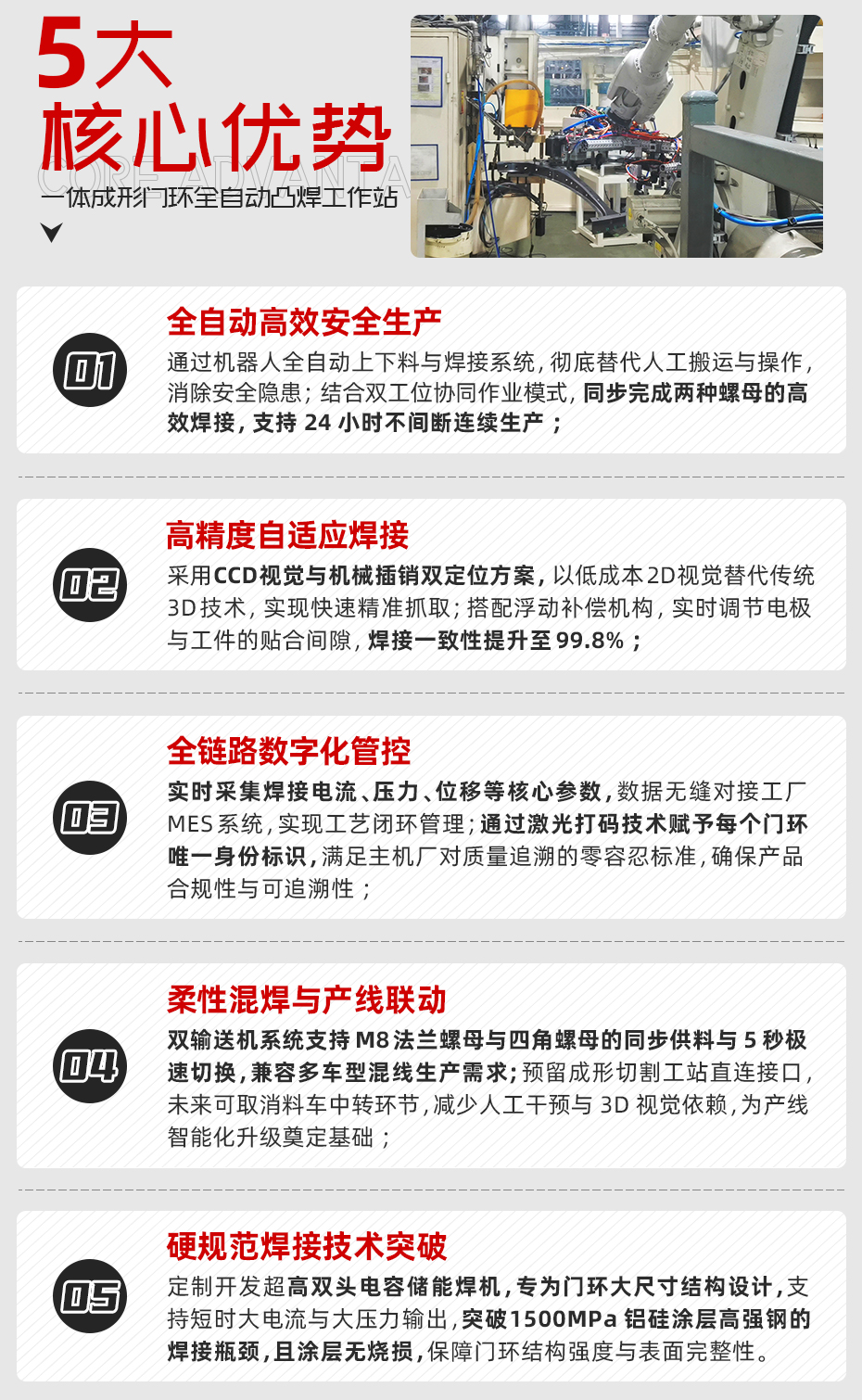 一體成形門環全自動凸焊工作站詳情核心優勢 一體成形門環全自動凸焊工作站詳情核心優勢