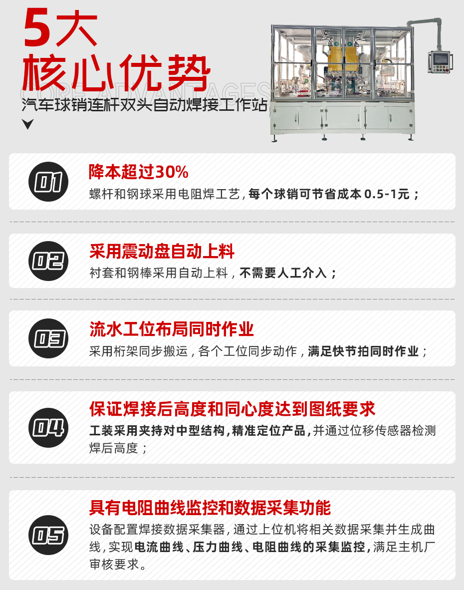 汽車球銷連杆雙頭自動香蕉视频APP污网站工作站詳情核心優勢